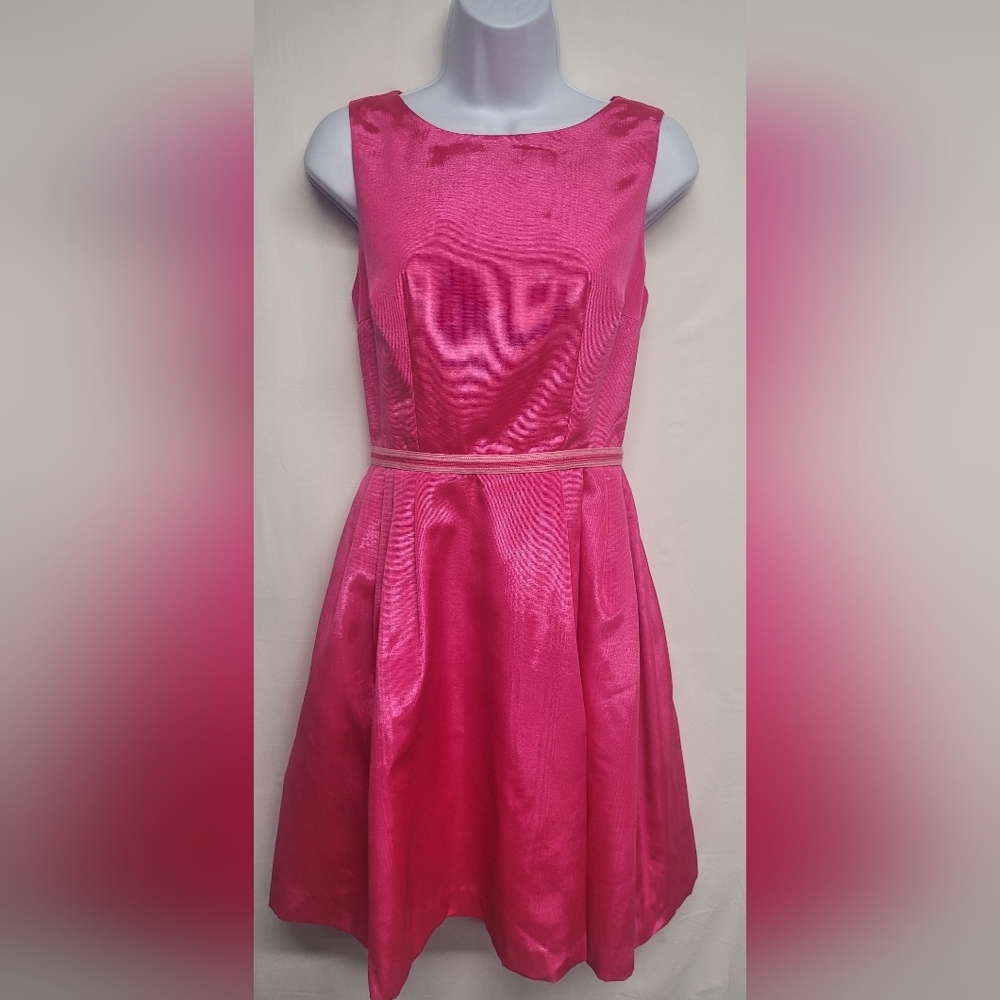 Lotus Grace 2 Pink Shommering Sleeveless Dress Lined Hidden Zipper Back EUC